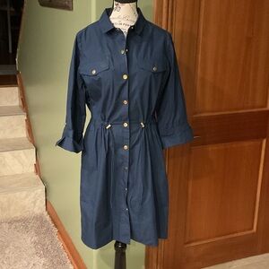 Navy Blue Snap Up Women's Jacket, Size S